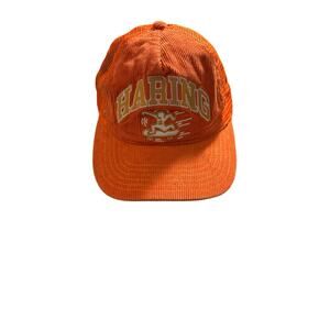 Keith Haring x Mad Engine Trucker Hat Cap Orange Corduroy Stitched Snapback